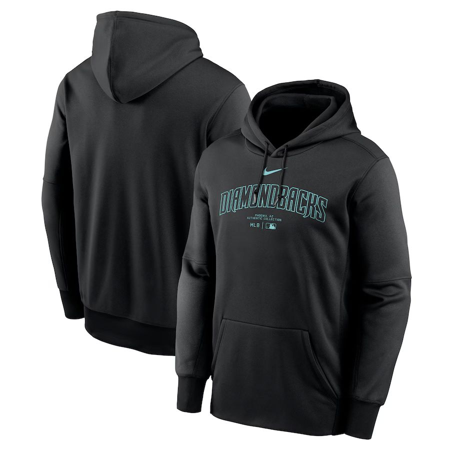 Men 2025 MLB Arizona Diamondback Black Nike hoodie style 2